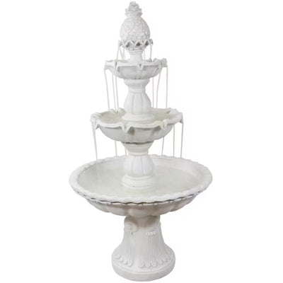 59 In. 3-Tier Welcome Outdoor Water Fountain