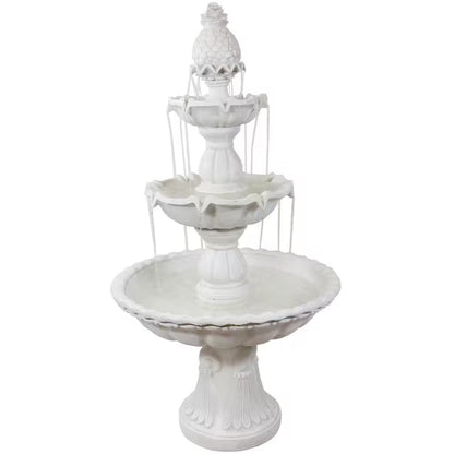 59 In. 3-Tier Welcome Outdoor Water Fountain