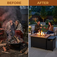 43 In. 50000BTU Propane Fire Pit Table Modern Outdoor Gas Fire Table — Before & After