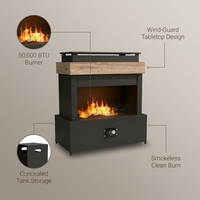 43 In. 50000BTU Propane Fire Pit Table Modern Outdoor Gas Fire Table — infographic