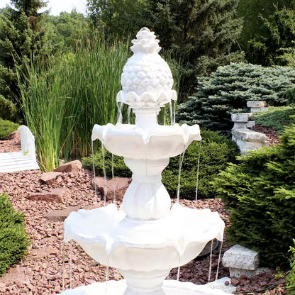 59 In. 3-Tier Welcome Outdoor Water Fountain