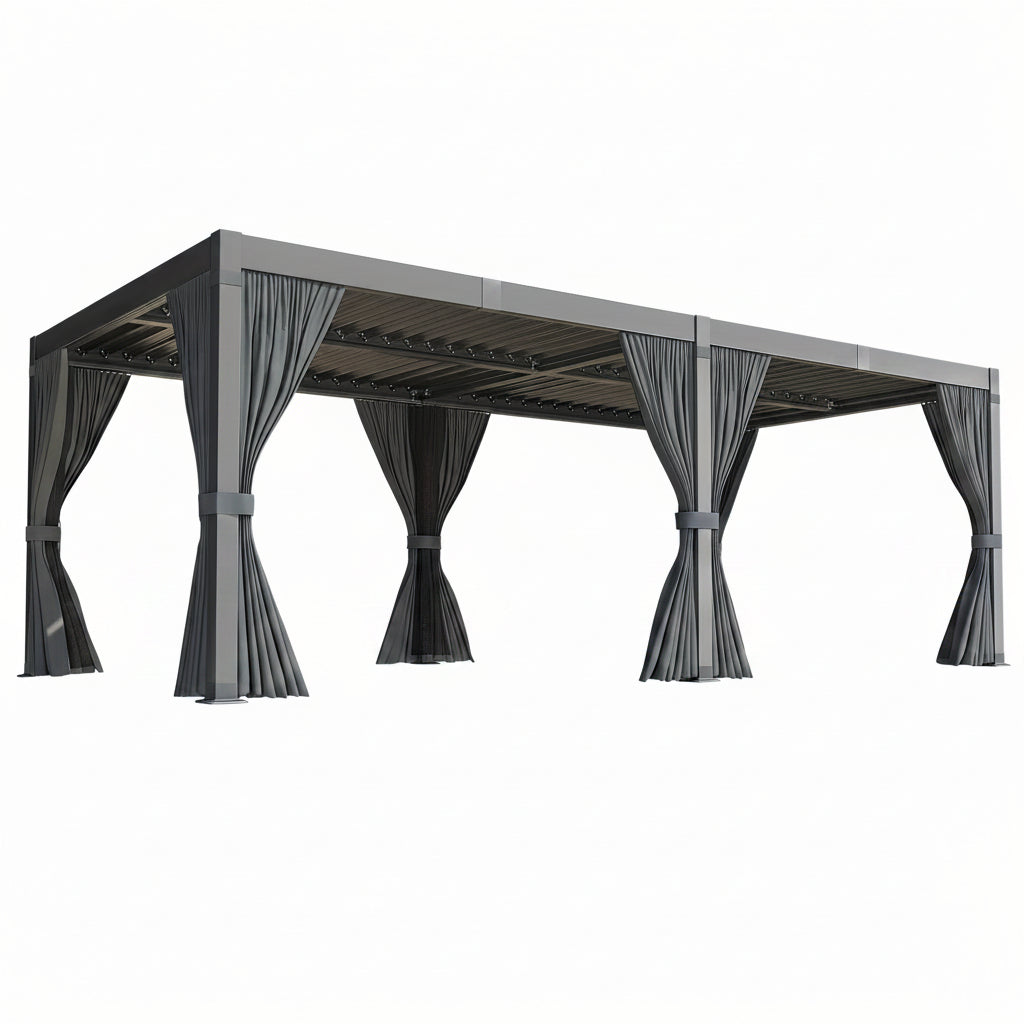 10' x 12' / 12' x 20' All-Weather Louvered Pergola with Waterproof, Rust-Resistant Roof