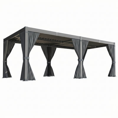 10' x 12' / 12' x 20' All-Weather Louvered Pergola with Waterproof, Rust-Resistant Roof