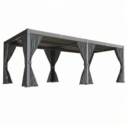 10' x 12' / 12' x 20' All-Weather Louvered Pergola with Waterproof, Rust-Resistant Roof