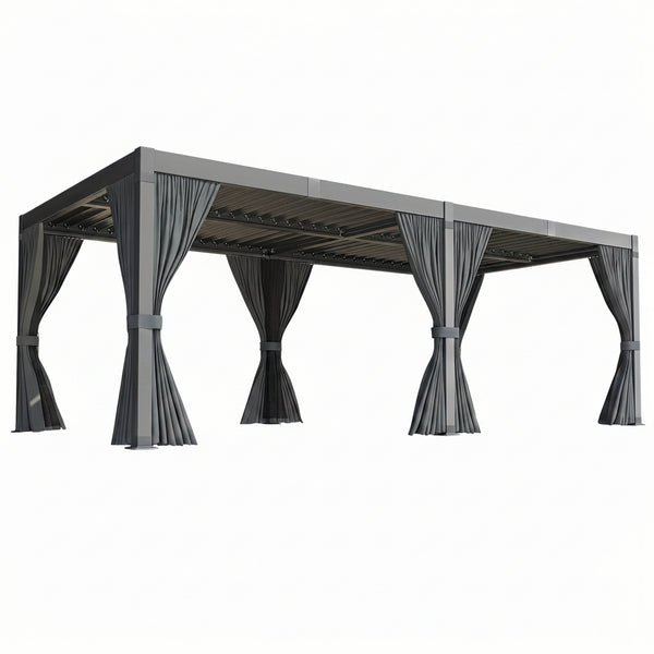 10' x 12' / 12' x 20' All-Weather Louvered Pergola with Waterproof, Rust-Resistant Roof