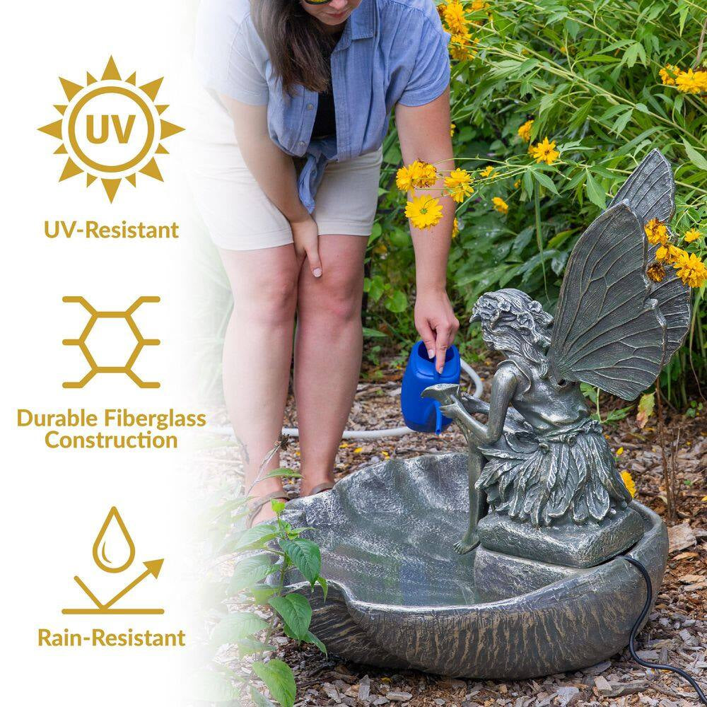 30 In. Cascading Fairy Shell Outdoor Water Fountain