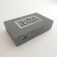Rectangular Fire Pit Table Designed for Year-Round Outdoor Living, Concrete Construction, Multi-Function Use — Studio Shot