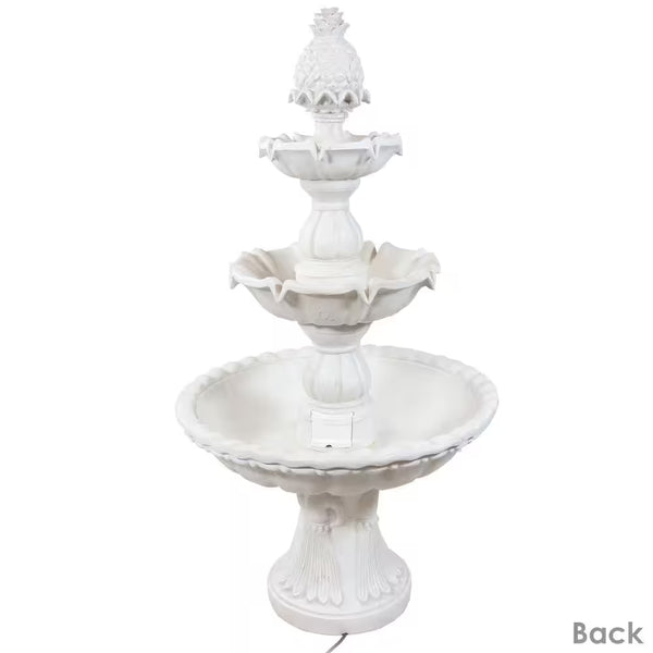 59 In. 3-Tier Welcome Outdoor Water Fountain