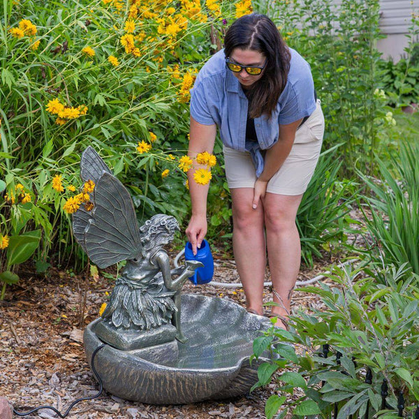 30 In. Cascading Fairy Shell Outdoor Water Fountain