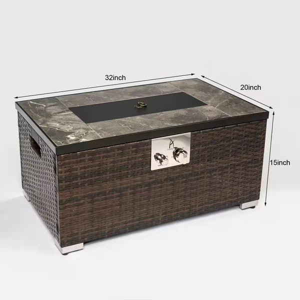 32-Inch Propane Fire Pit Table with 40,000 BTU Auto-Ignition