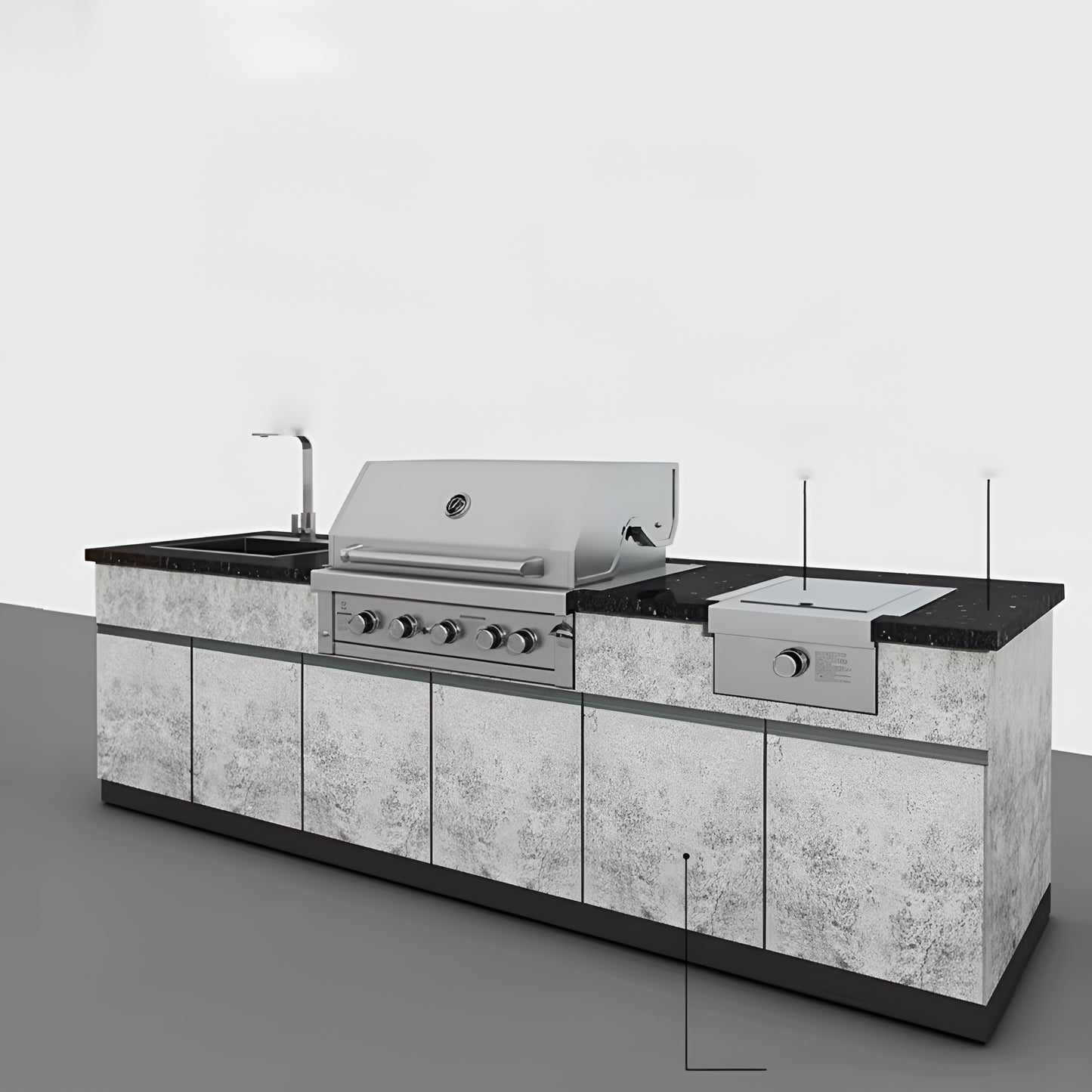 Custom 304 Stainless Steel Outdoor Kitchen Island with Sink and Gas Grill